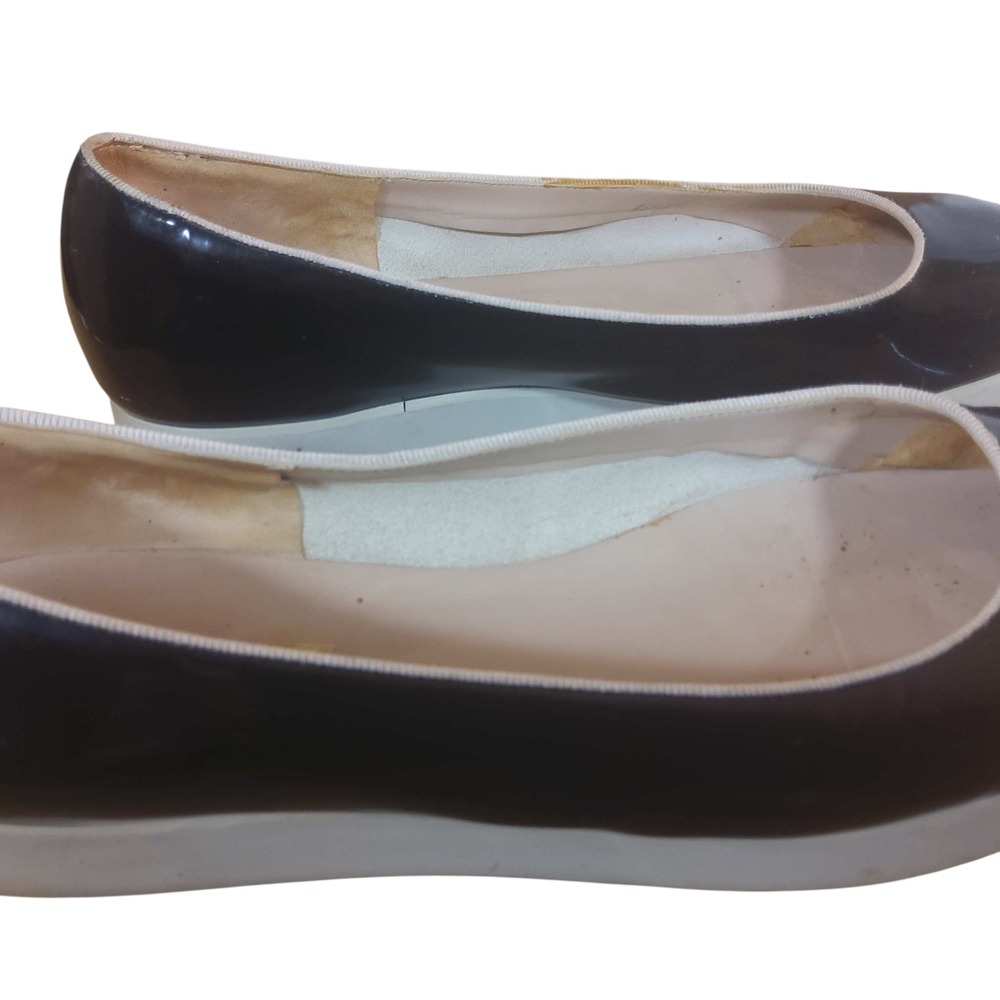 Ferragamo Salvatore Ferragamo Black Patent Platform Ballet Flats Womens 10 B - Picture 11 of 16